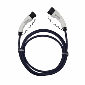 Essan 22kw Type 2 White Socket 5 Meter Electric Vehicle Charging Cable, Compatible and Portable.